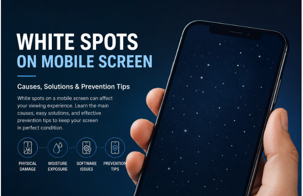 white spots on mobile screen