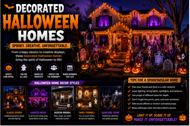 decorated halloween homes